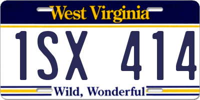 WV license plate 1SX414
