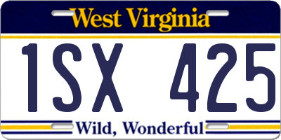 WV license plate 1SX425