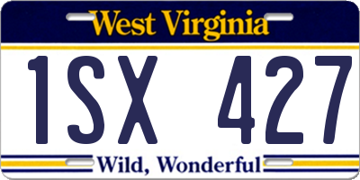 WV license plate 1SX427
