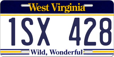 WV license plate 1SX428