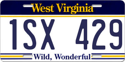WV license plate 1SX429