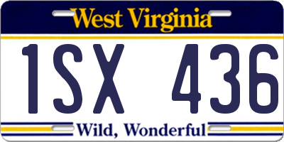 WV license plate 1SX436