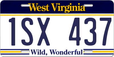 WV license plate 1SX437