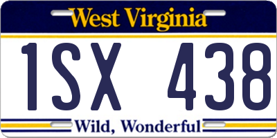 WV license plate 1SX438