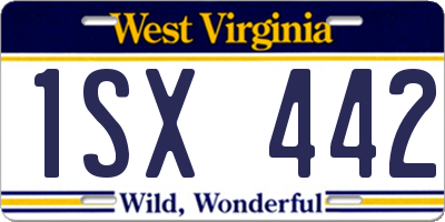 WV license plate 1SX442