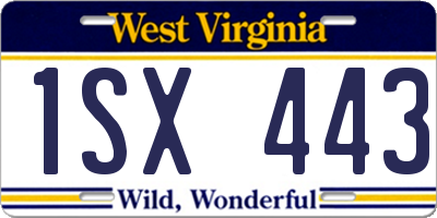 WV license plate 1SX443