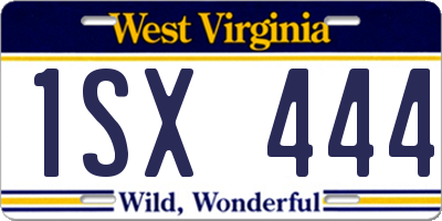 WV license plate 1SX444