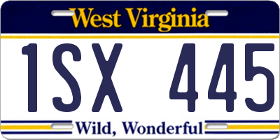 WV license plate 1SX445