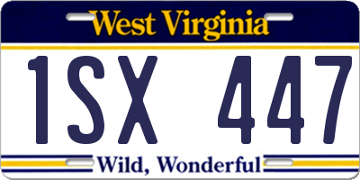 WV license plate 1SX447
