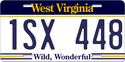 WV license plate 1SX448
