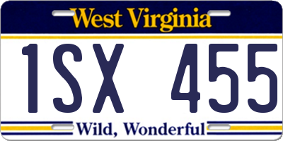 WV license plate 1SX455