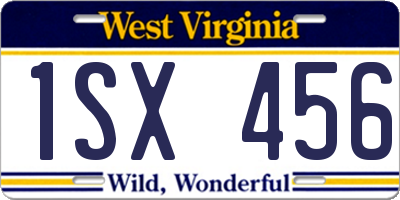 WV license plate 1SX456