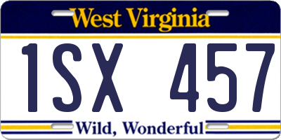 WV license plate 1SX457