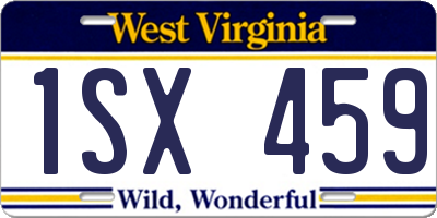 WV license plate 1SX459