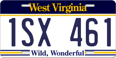 WV license plate 1SX461