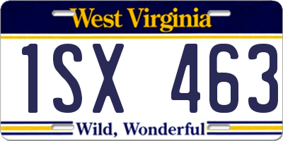 WV license plate 1SX463