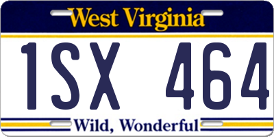 WV license plate 1SX464