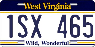 WV license plate 1SX465