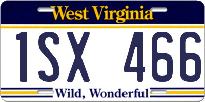 WV license plate 1SX466