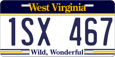WV license plate 1SX467