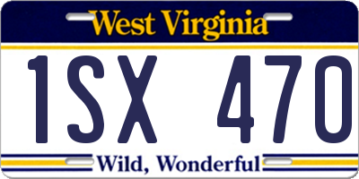WV license plate 1SX470