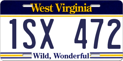 WV license plate 1SX472
