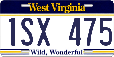 WV license plate 1SX475