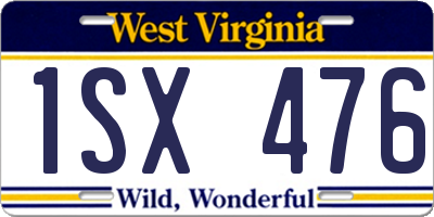 WV license plate 1SX476