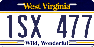 WV license plate 1SX477