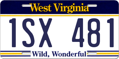 WV license plate 1SX481