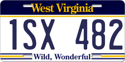 WV license plate 1SX482