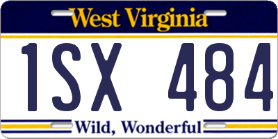 WV license plate 1SX484