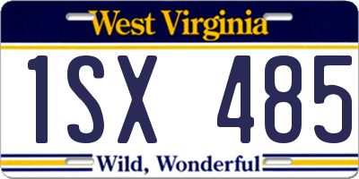 WV license plate 1SX485