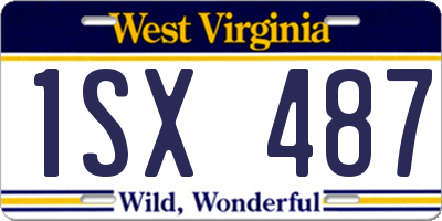 WV license plate 1SX487