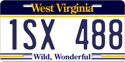 WV license plate 1SX488