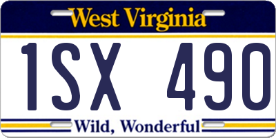 WV license plate 1SX490