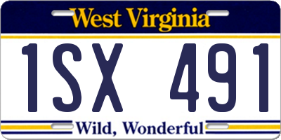 WV license plate 1SX491
