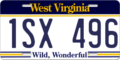 WV license plate 1SX496