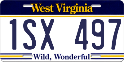 WV license plate 1SX497