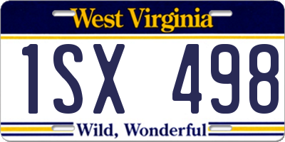WV license plate 1SX498