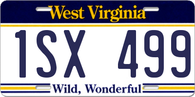 WV license plate 1SX499