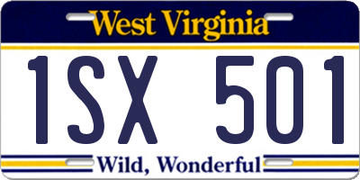 WV license plate 1SX501