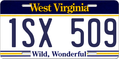 WV license plate 1SX509
