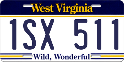WV license plate 1SX511