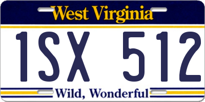 WV license plate 1SX512