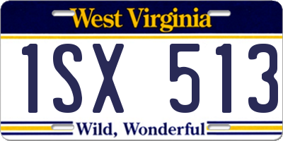 WV license plate 1SX513