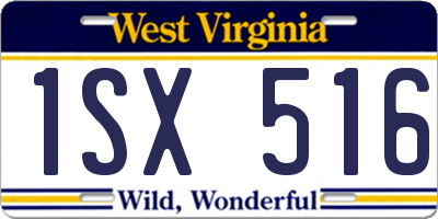 WV license plate 1SX516