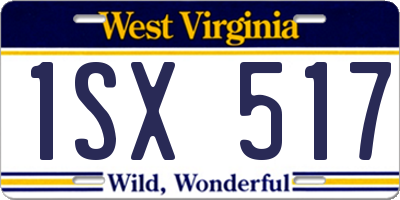 WV license plate 1SX517