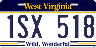 WV license plate 1SX518