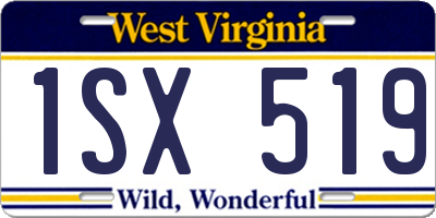 WV license plate 1SX519